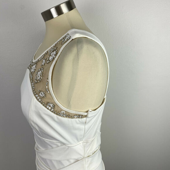 Jodi Kristopher Large White Beaded Shift Dress - Picture 6 of 13